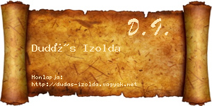 Dudás Izolda névjegykártya